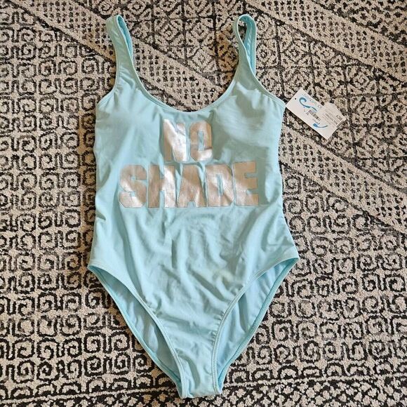 California Waves Mint "No Shade" Low Back One-Piece Swimsuit Size Large - Picture 1 of 6